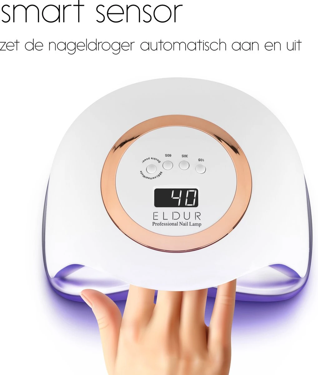 Eldur® Nageldroger - Nagellamp 168W - Gelnagels UV Lamp Nagels - Gellak Lamp - Afbeelding 3