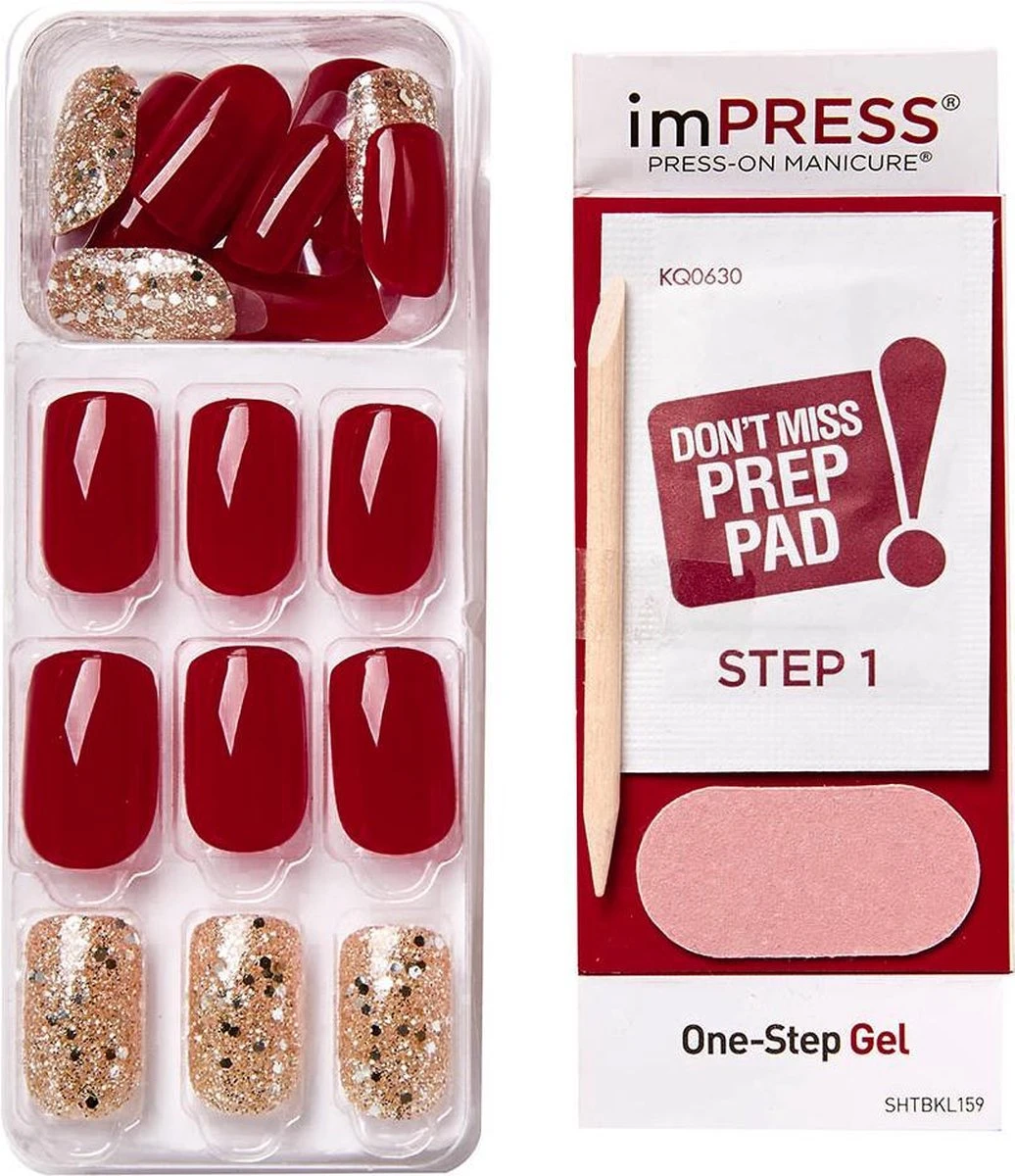 Kiss ImPRESS Press-on Manicure He's With Me- Kunstnagels - Nagels - Press On Nails - Plaknagels - Nepnagels - 30 Stuks - Beste Kwaliteit - Afbeelding 2