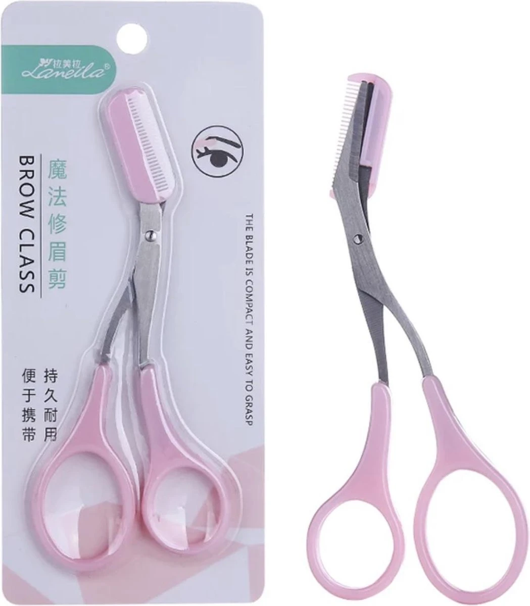 Without Lemons | Wenkbrauwschaar | Wenkbrauw Trimmer | Browshaper | BeautyTool | Gezichts Schaar | Dames| Ontharing | Design | Roze - Afbeelding 3