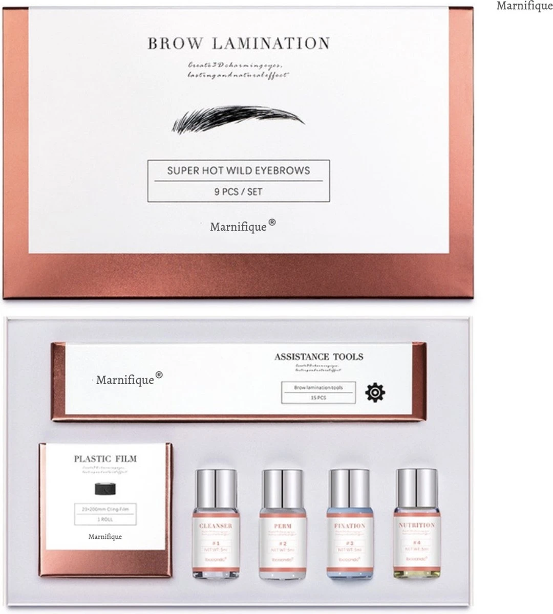Marnifique® Professional Brow Lamination Kit - Starterkit - Eyebrow Lamination - Wenkbrauwgel - Wenkbrauw Borstel - Wenkbrauw Lift - Brow Soap - Brow Bar - Afbeelding 2
