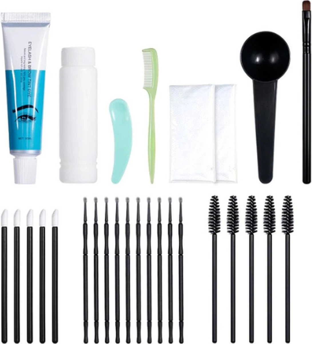 2 In 1 - Henna Wenkbrauwverf En Wimperverf - Zwart - Henna Brows - DIY Henna Brows Kit - Starterspakket Met Vele Extra's - 30 Ml - Afbeelding 8