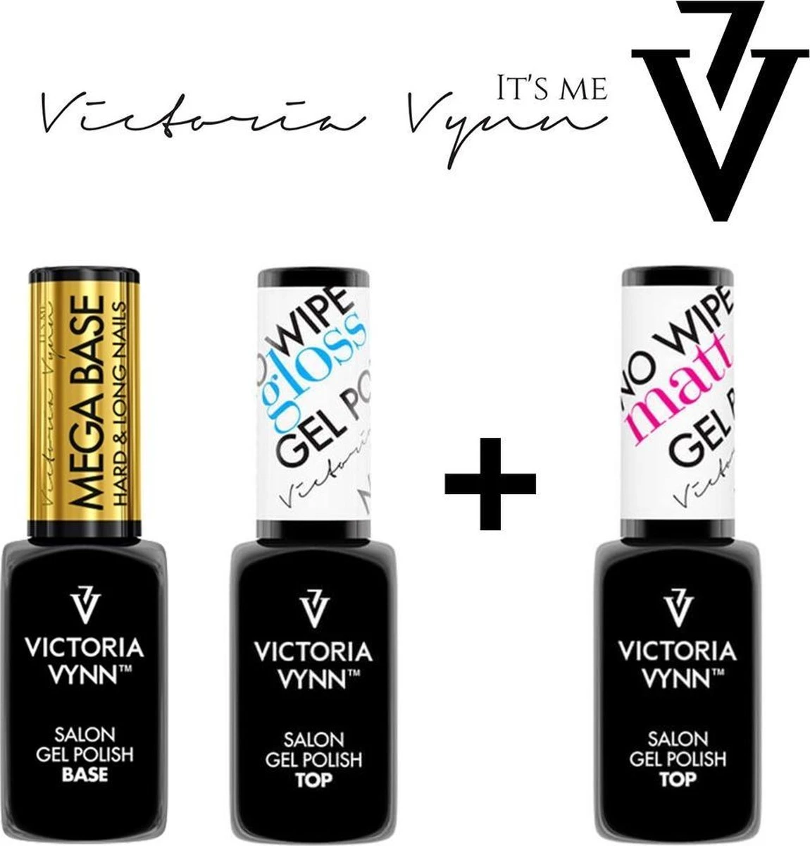 Victoria Vynn 3 Pack - Bestseller Musthaves - Mega Base Clear - Top Matt No Wipe - Top Gloss No Wipe - Super Aanbieding - In Luxe Verpakking