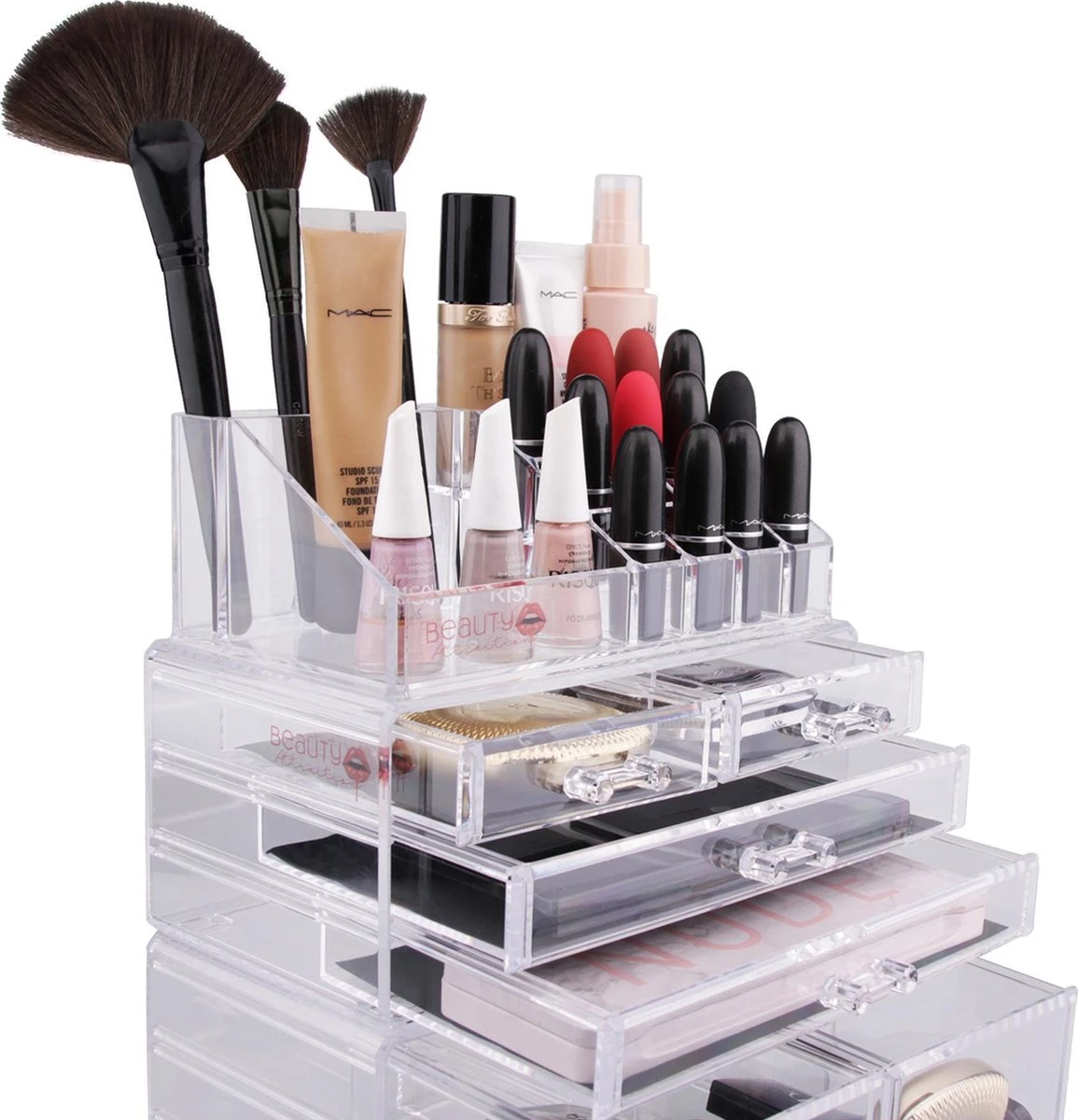 Beauty Attraction Make Up Organizer – Opbergdoos – Nagellak – Organizer 22 X 2,12 X 5,8 CM – 24 X 15 X 11 CM – Transparant - Afbeelding 4