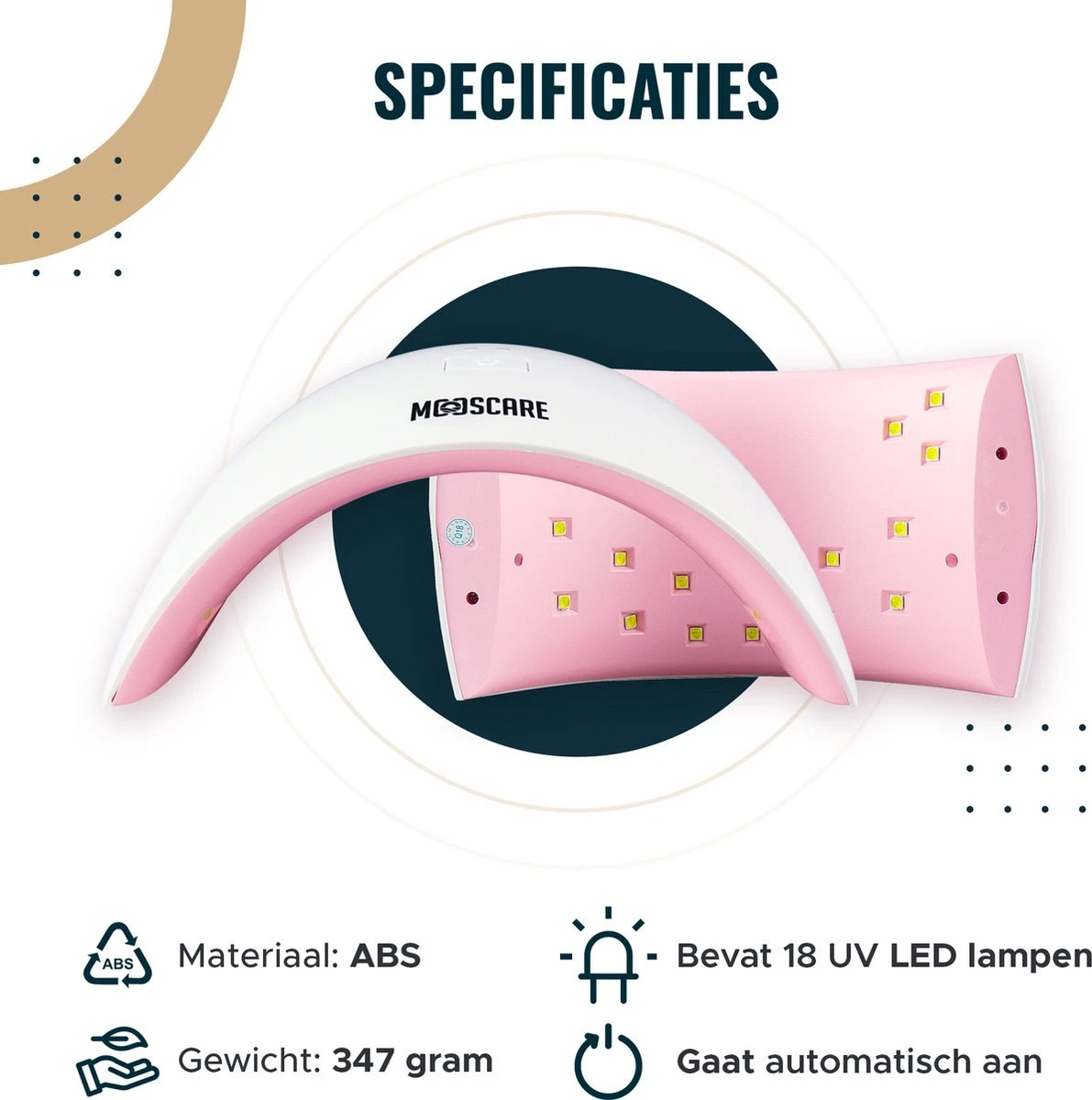 MOOSCARE 36 Watt LED Lamp Voor Gellak Nagels – Nageldroger – Gellak Lamp - UV Lamp Gelnagels - Nail Art Nagellamp - Gel Nagellak Nageldroger - Afbeelding 4