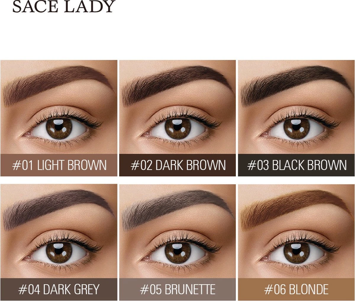 Sace Lady Tattoo Brow Peel-Off Gel - Brow Gel - Wenkbrauw Gel Mascara – Dark Brown #02 – Assortiment ‘Het Gemak’ - Afbeelding 4