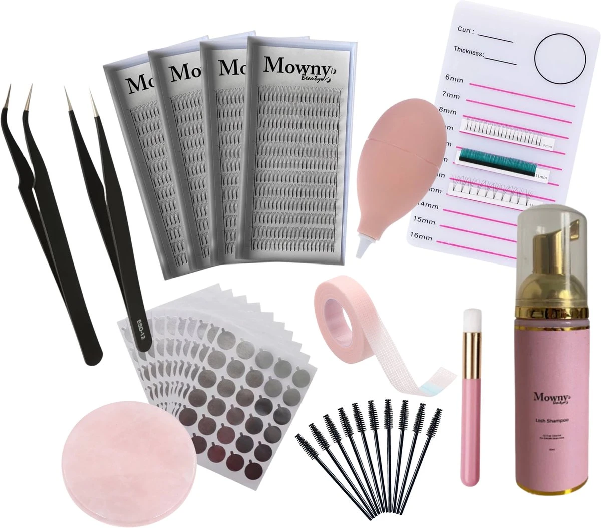 Mowny Beauty - Starterskit S - Starterspakket - Wimperextensions - Premade Fans - Lashes - Russian Volume