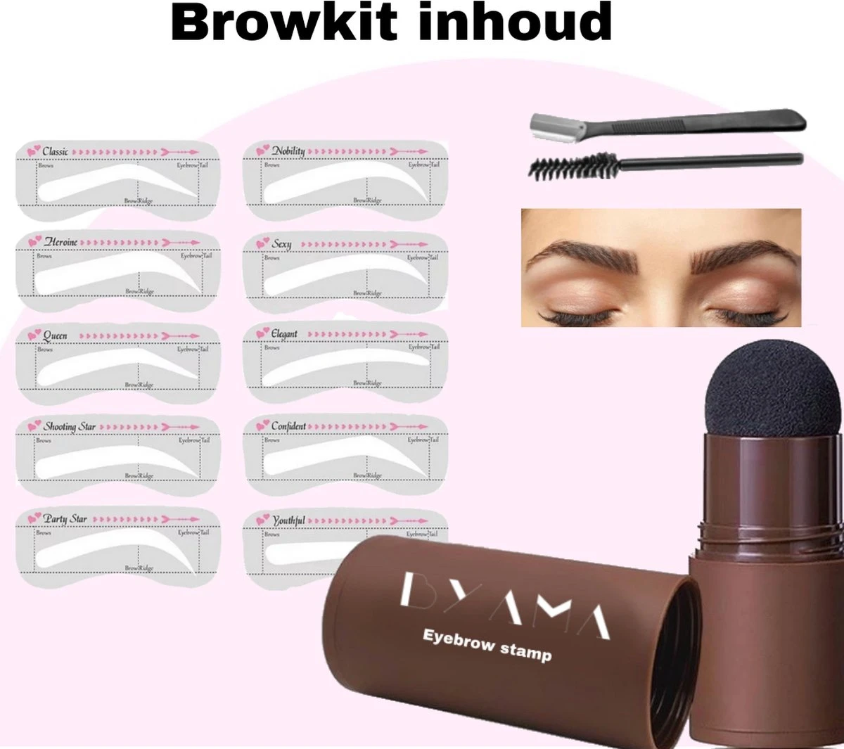 Eye Brow Stamp Set - Brow Stamp - Wenkbrauwstempel - Wenkbrauw Stempel - Wenkbrauwstick - Wenkbrauw Sjabloon - Wenkbrauw Poeder - Wenkbrauw Stempel Kit - Wenkbrauw Verf - Wenkbrauw Trimmer - Brow Lift - Lash Lift - Afbeelding 2