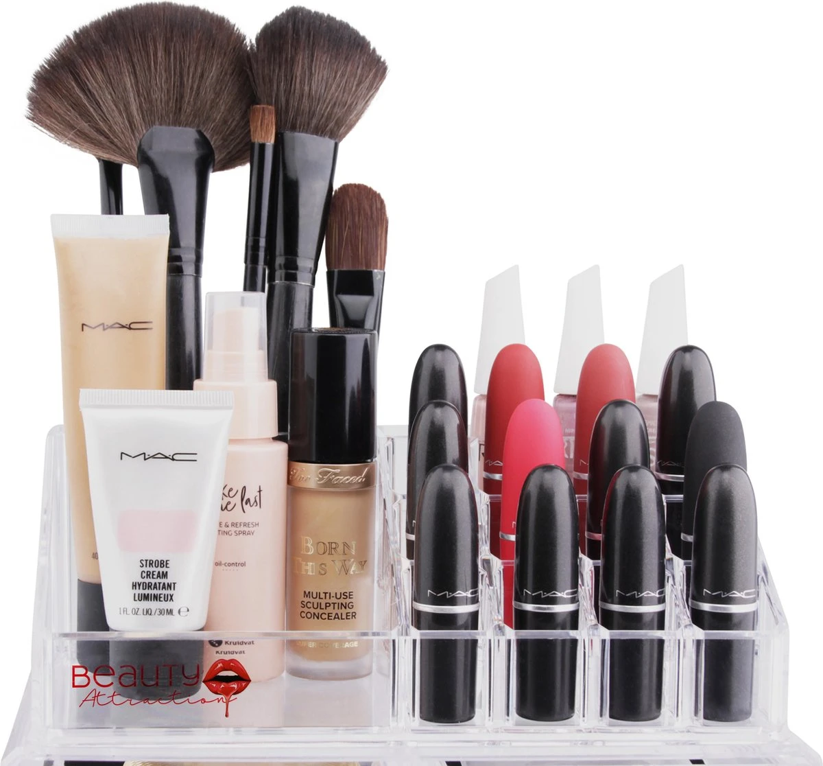 Beauty Attraction Make Up Organizer – Opbergdoos – Nagellak – Organizer 22 X 2,12 X 5,8 CM – 24 X 15 X 11 CM – Transparant - Afbeelding 2