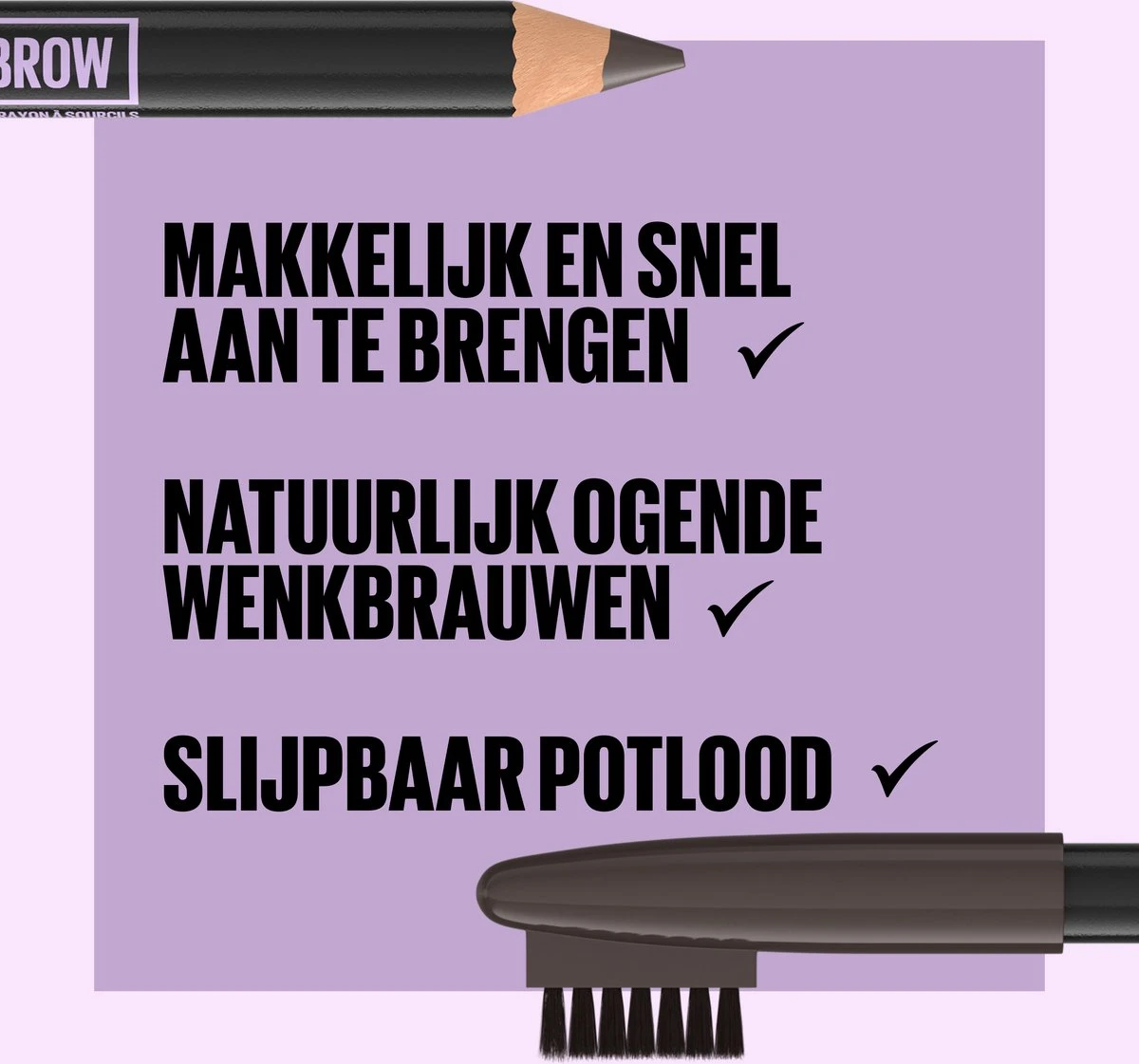 Maybelline New York - Express Brow Shaping Pencil - 05 Deep Brown - Bruin Wenkbrauwpotlood En Borstel - Afbeelding 7