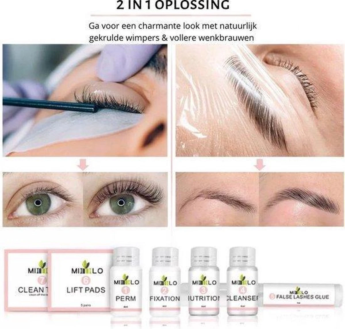 Mimlo Professionele Wimper & Wenkbrauw Lifting Set - Lash Lift Kit - Wimperlifting Set - Browlift - Permanente Wimper Kruller - Lash & Brow Lift Kit - Afbeelding 9