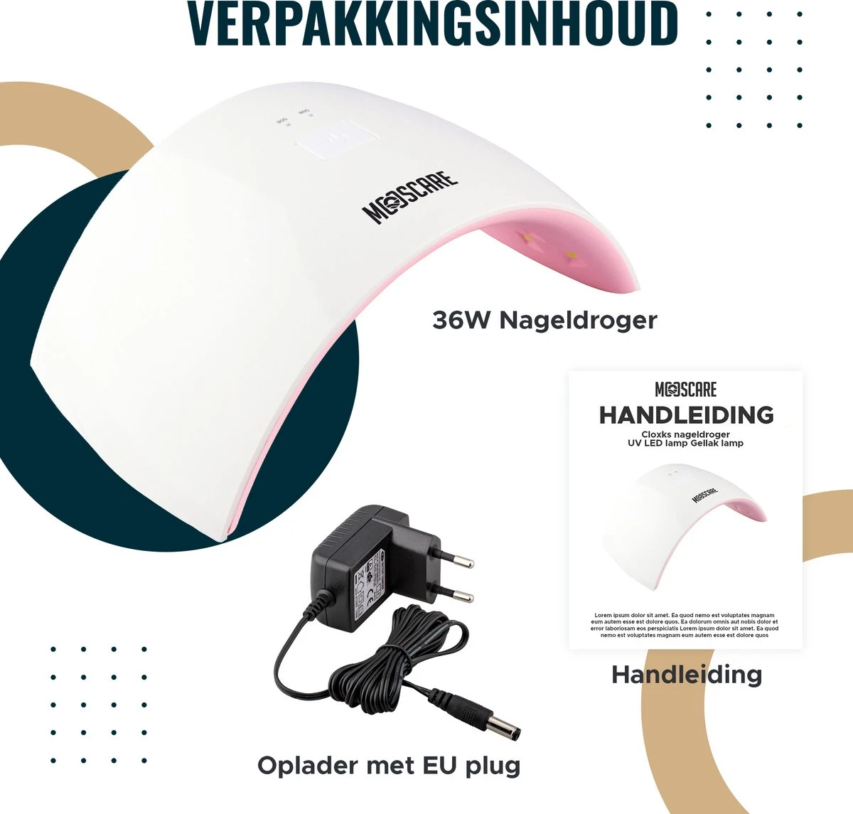 MOOSCARE 36 Watt LED Lamp Voor Gellak Nagels – Nageldroger – Gellak Lamp - UV Lamp Gelnagels - Nail Art Nagellamp - Gel Nagellak Nageldroger - Afbeelding 8