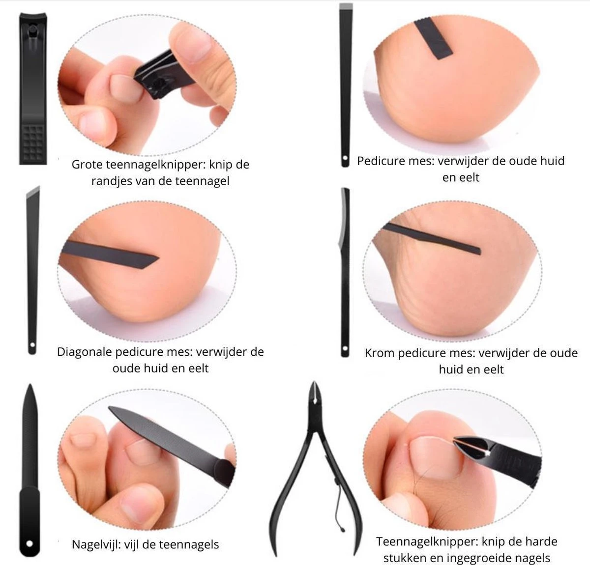 XYZ Goods - Manicure En Pedicure Set - 18 Delige-set Inclusief Nagelknipper In Nette Lederen Opberg Etui - Afbeelding 5