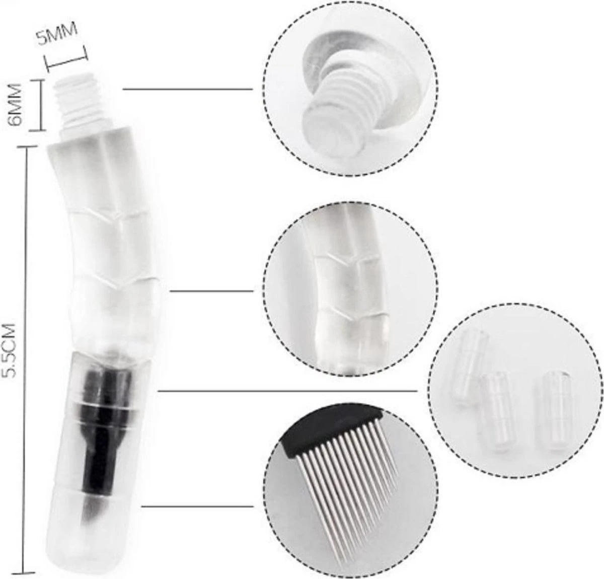 Microblading Pen Met Led Verlichting – Microblading Pen – Microblade Houder Met LED Lamp - Wenkbrauw Microblading Pen - Eyebrow Tattoo Pen - 3D- Hoge Kwaliteit – Herbruikbaar. - Afbeelding 8