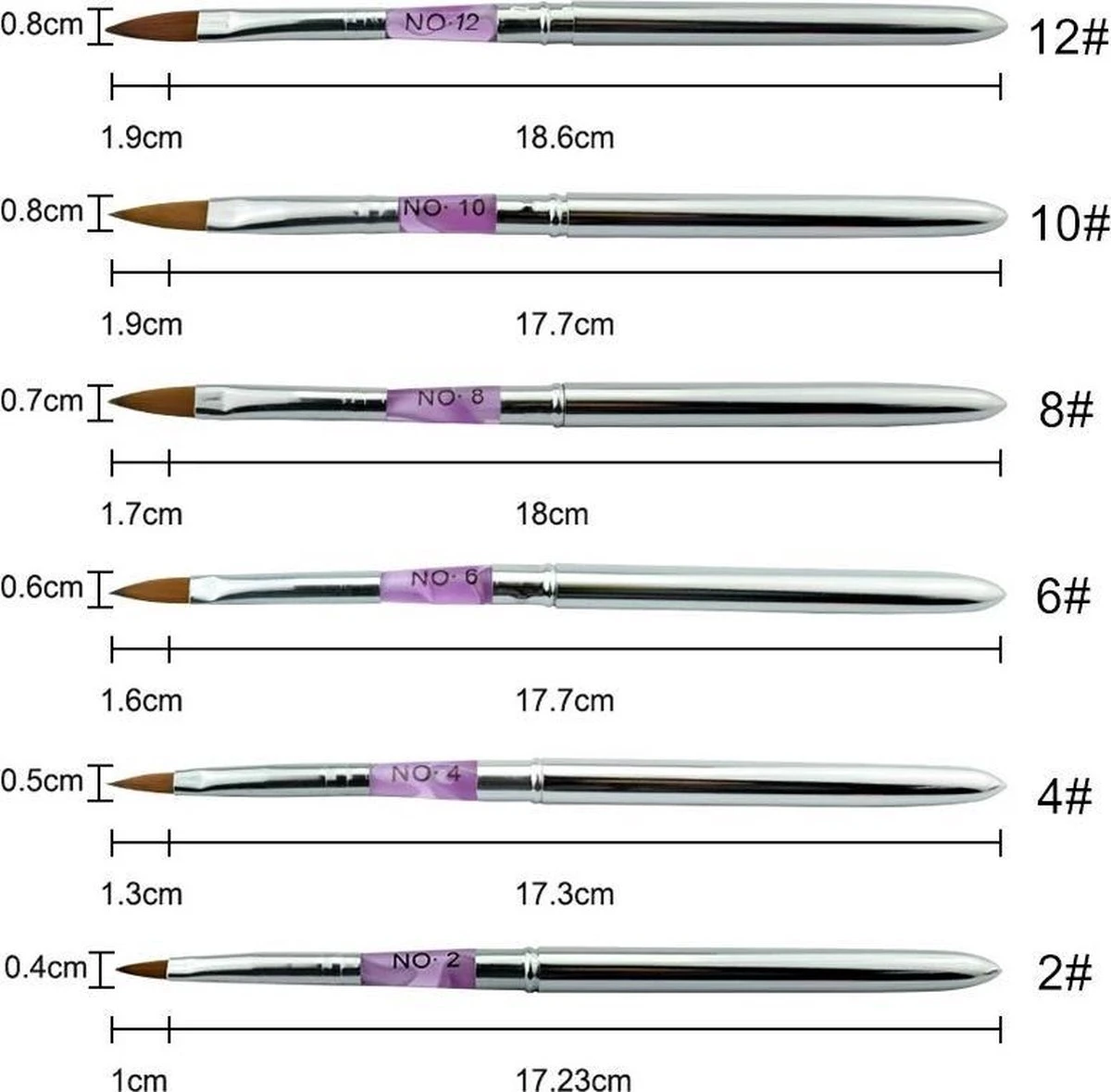 Kwalitatieve Acryl Penseel - Nageldecoratie Pen - #6 Pink Diamond