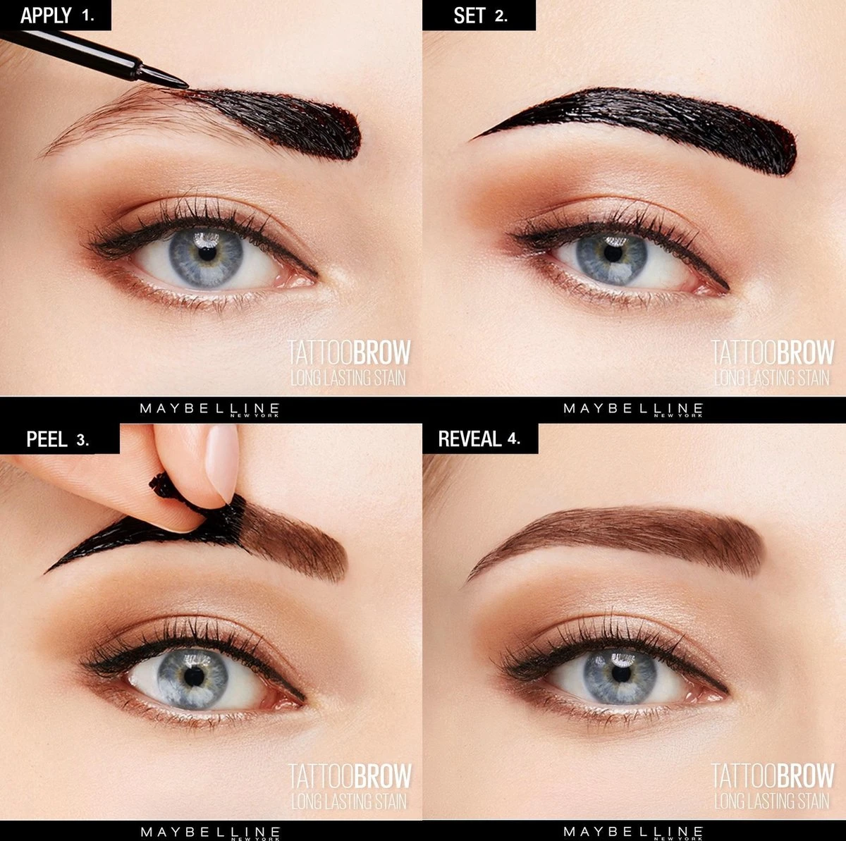 Maybelline New York - Tattoo Brow Peel-Off Wenkbrauwgel - 25 Chocolate Brown - Bruin - Afbeelding 6