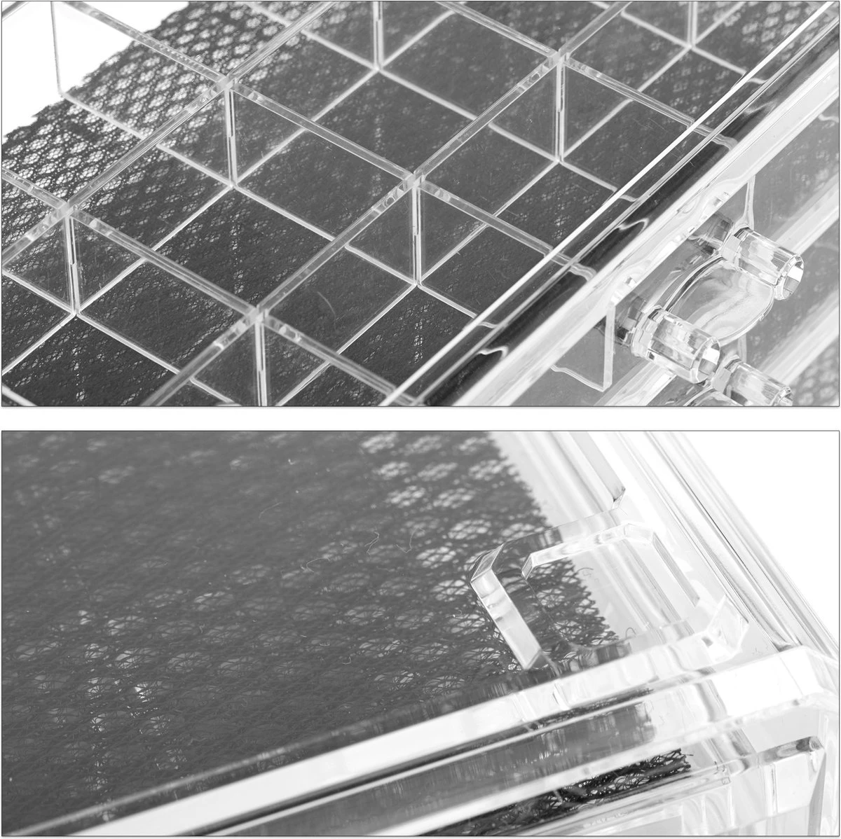 Relaxdays Make-up Organizer Acryl - 3 Lades Met Vakken Acrylbox - Cosmeticabox Opbergdoos - Doorzichtig - Afbeelding 8