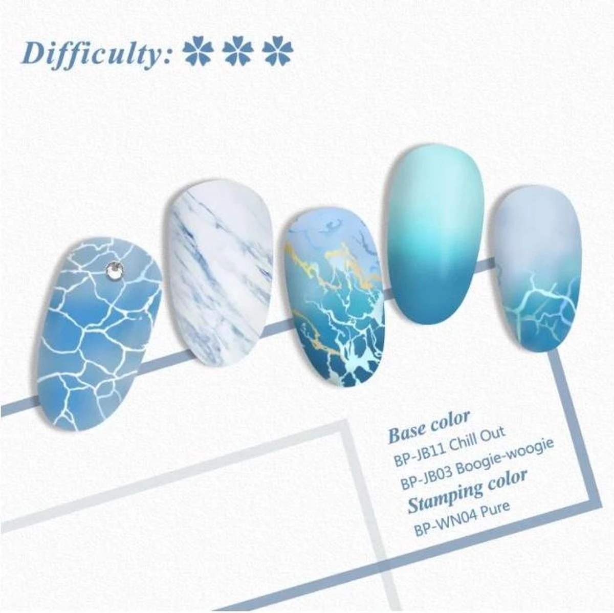 Nail Art Stempel Plaat - French Manicure - Nagellak Acryl - Marmer Patroon Sjabloon - Afbeelding 2