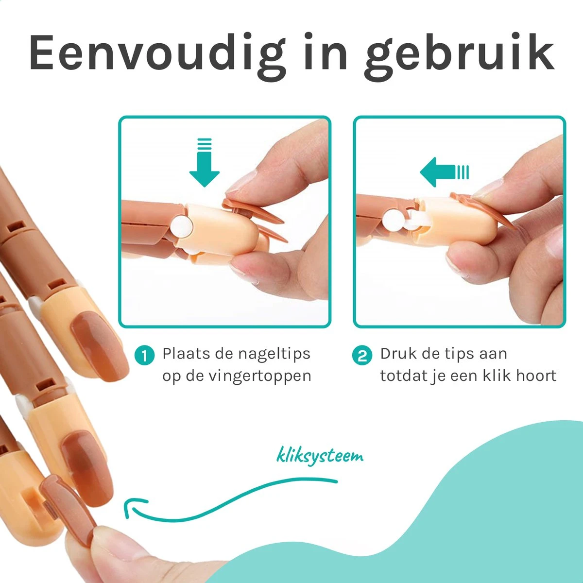 Nagel Tips - Oefenhand Nageltips - Kunstnagels - Nailtrainer - Nail Tips - 100 Stuks - Afbeelding 8