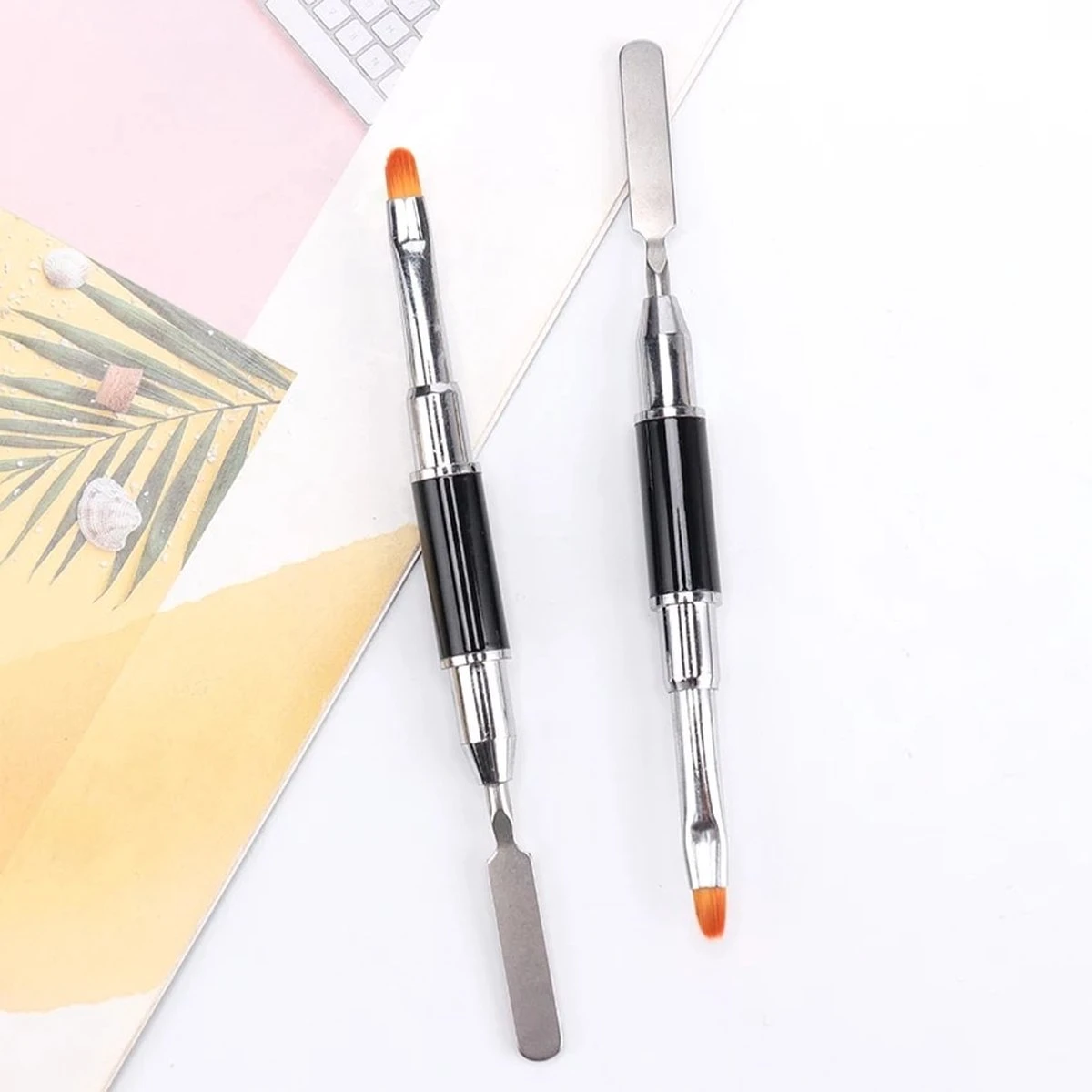 Nagel Polygel Tool - Gel Penseel - Nail Poly Gel Tool - 2 In 1 Kwast Met Spatel - Afbeelding 11