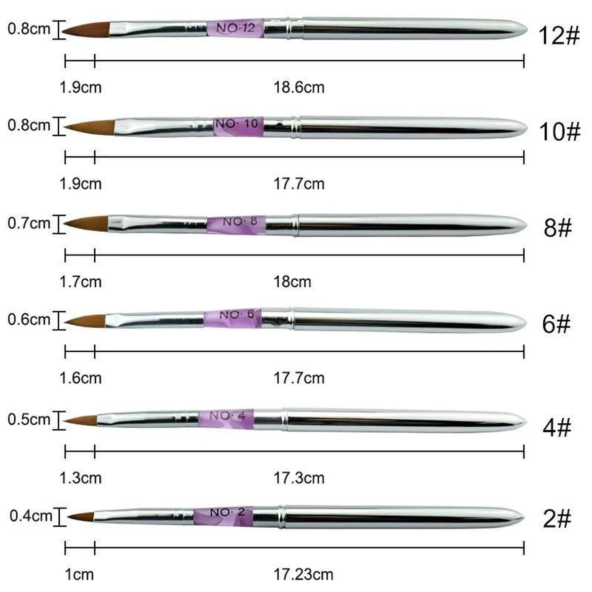 Kwalitatieve Acryl Penseel - Nageldecoratie Pen - #10 Pink Diamond - Afbeelding 5