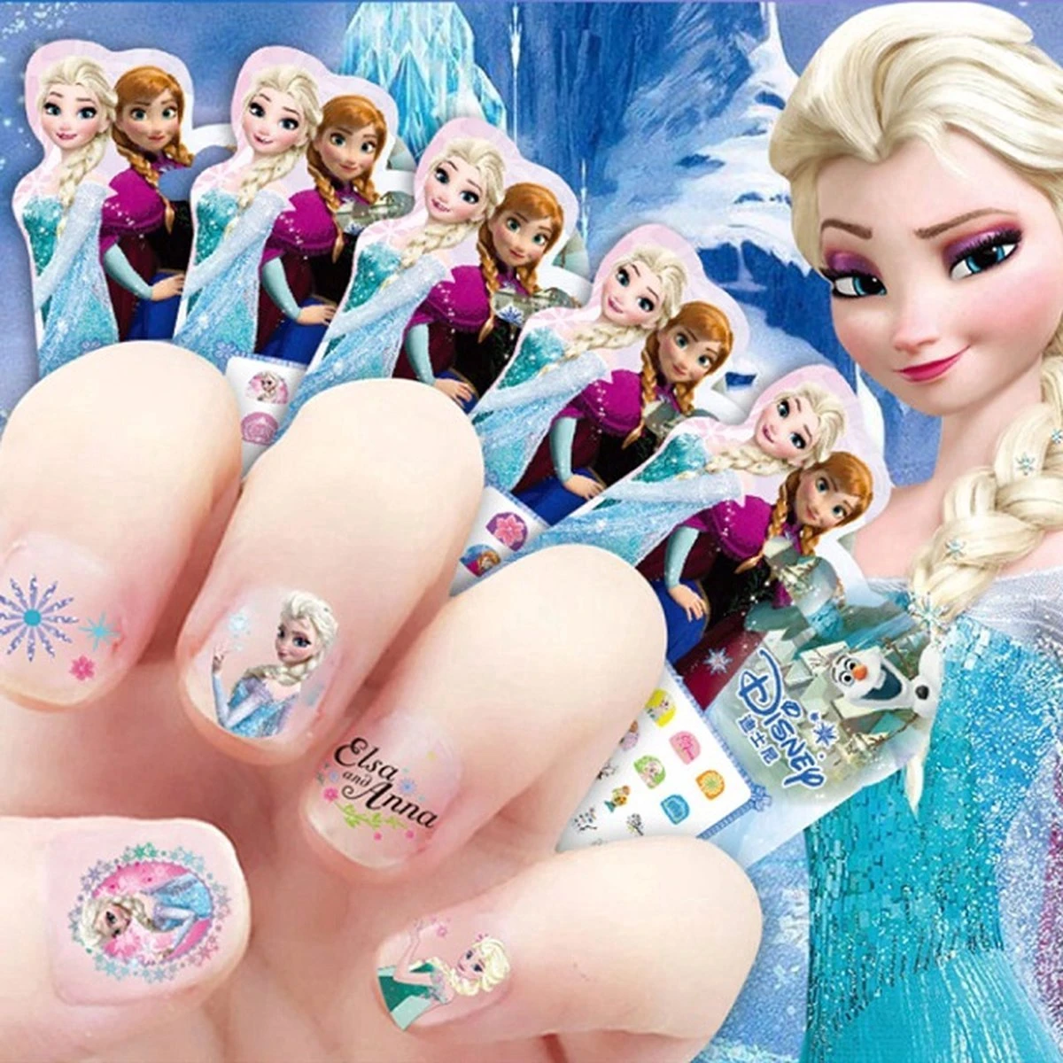 Merkloos Frozen Stickers Voor Nagel - Nagelstickers - Frozen Knutselen Meisje - Nagel Decoratie - Frozen Speelgoed - Plak Stickers - Plakstickers - Stickers Voor Kinderen - Meisje - Verjaardag