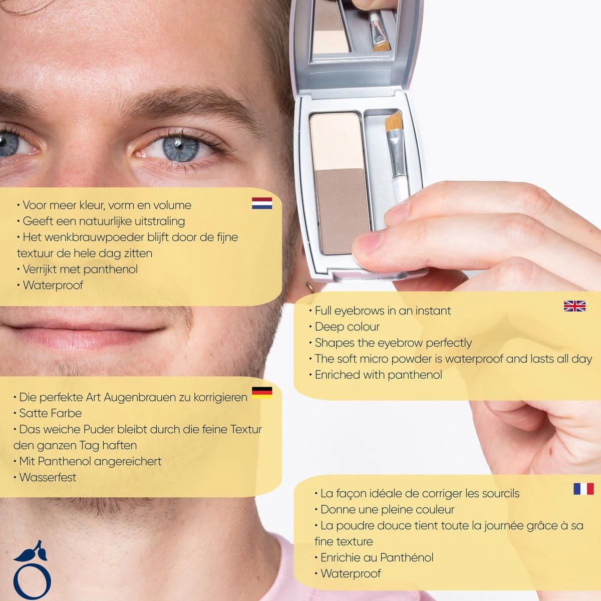 Herome Eye Care Wenkbrauw Poeder Taupe - Compact Brow Powder - Waterproof Verrijkt Met Panthenol - Volumineuze Wenkbrauwen - Afbeelding 6