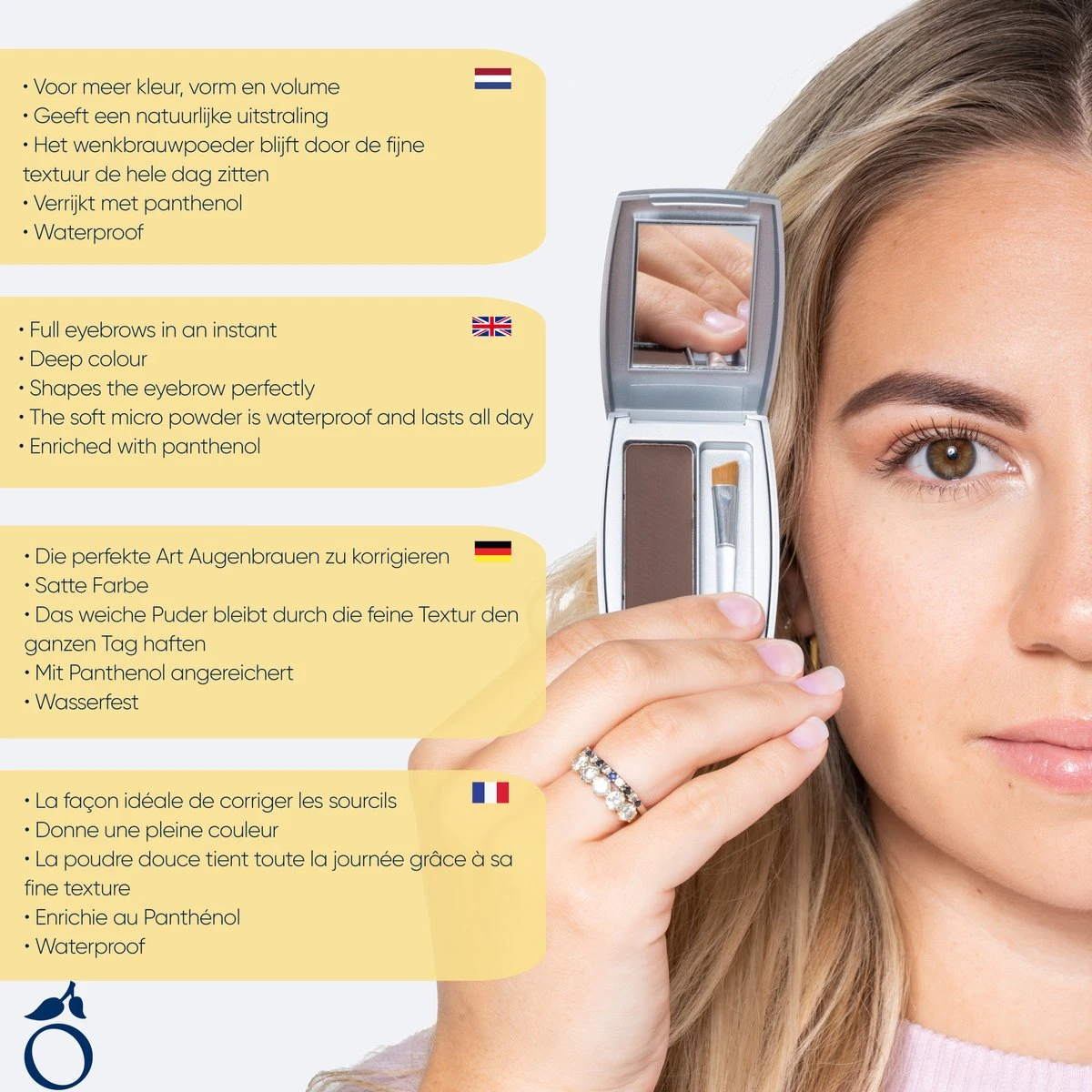 Herome Eye Care Wenkbrauw Poeder Zwart - Compact Brow Powder Nearly Black - Waterproof Verrijkt Met Panthenol - Volumineuze Wenkbrauwen In Een Handomdraai - Afbeelding 7