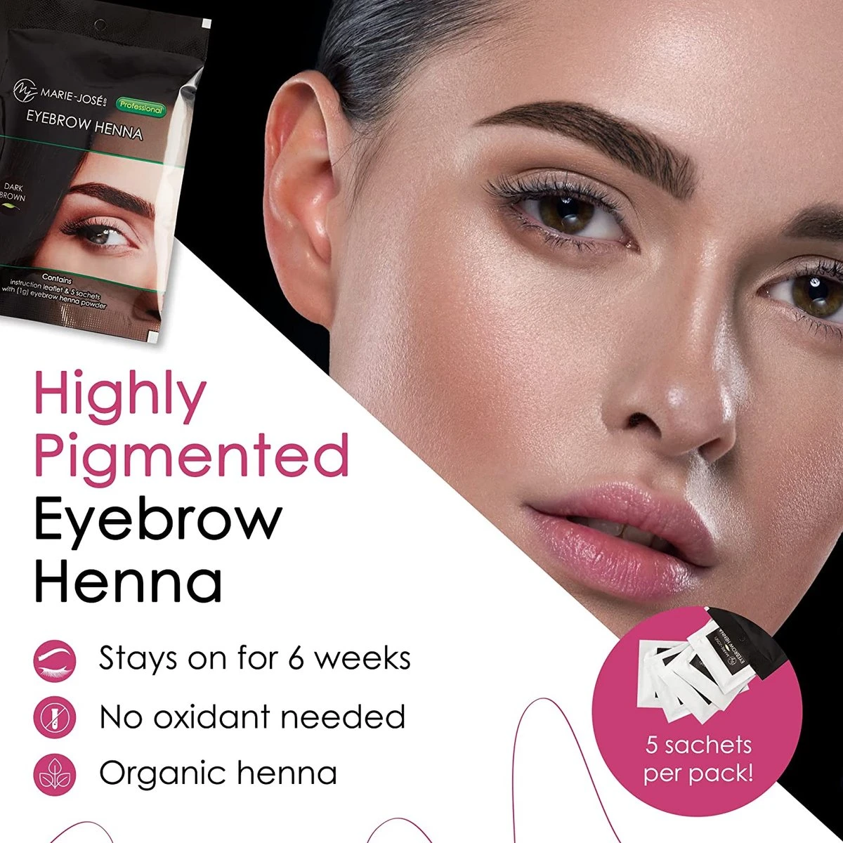 Henna Wenkbrauwverf Donkerbruin | Henna Brows |Geschikt Voor Minstens 25 Toepassingen - Afbeelding 3