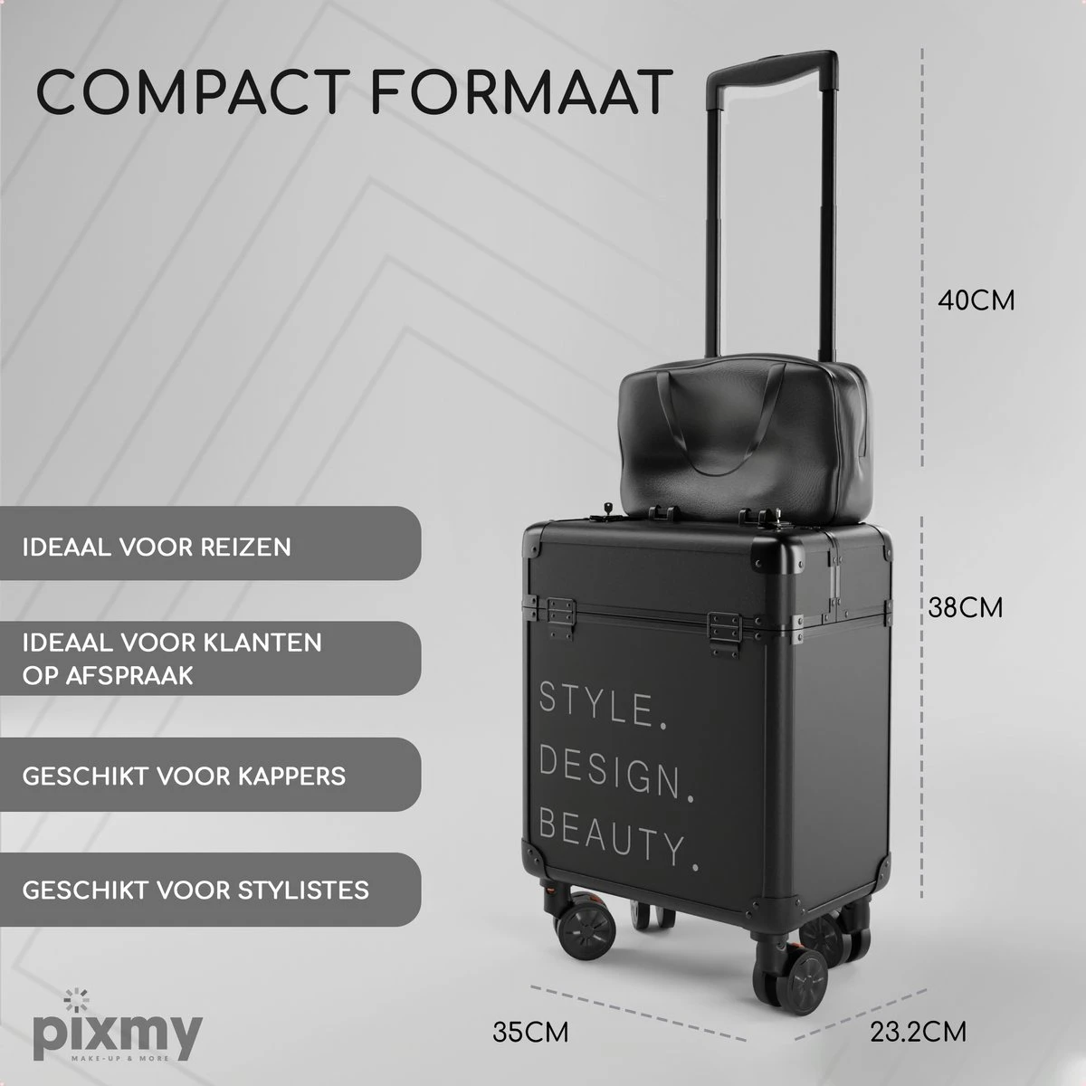 PIXMY® - MT130-S - Make Up Koffer - Cosmetica Koffer - DESIGN - Afbeelding 7