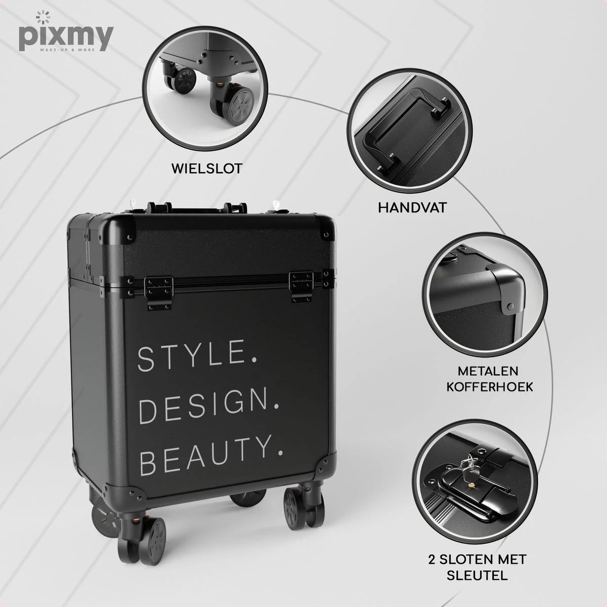 PIXMY® - MT130-S - Make Up Koffer - Cosmetica Koffer - DESIGN - Afbeelding 10