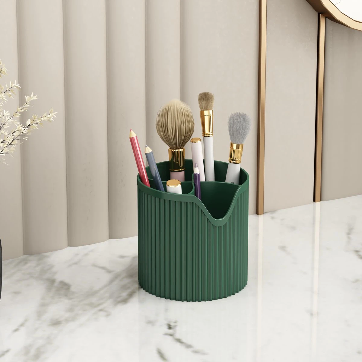 Mera.O - Make Up Organizer - Opbergdoos - Make Up Penhouder - Groen - Afbeelding 4