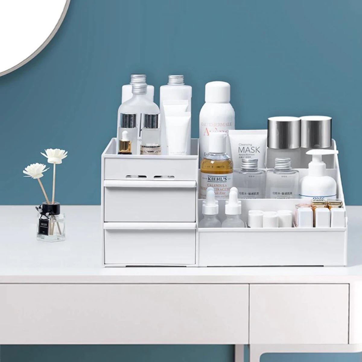 Make-up Organizer - Cosmetica Opbergdoos - Sieraden Bakje - Dames - Wit - Opmaken - Afbeelding 6