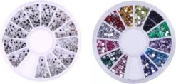 Nail Art Voordeel Set Rhinestones Zilver + Diverse Kleuren - 1200 Stuks - Strass Nagel Steentjes / Nagel Diamantjes / Nail Art