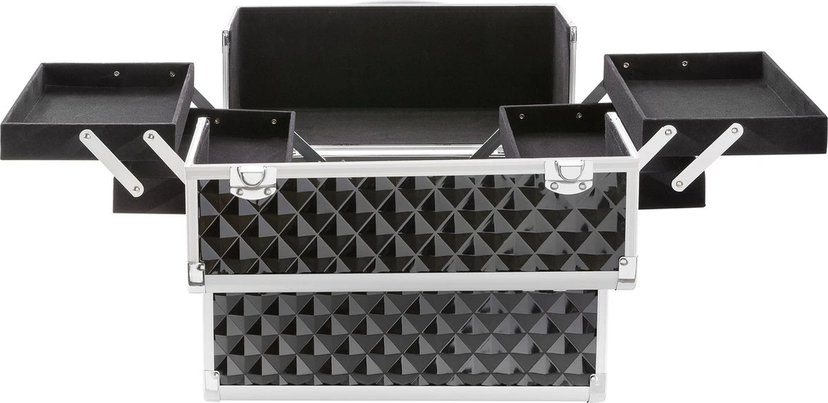 AREBOS Cosmeticakoffer Beauty Case Multikoffer 15 L Zwart - Afbeelding 6