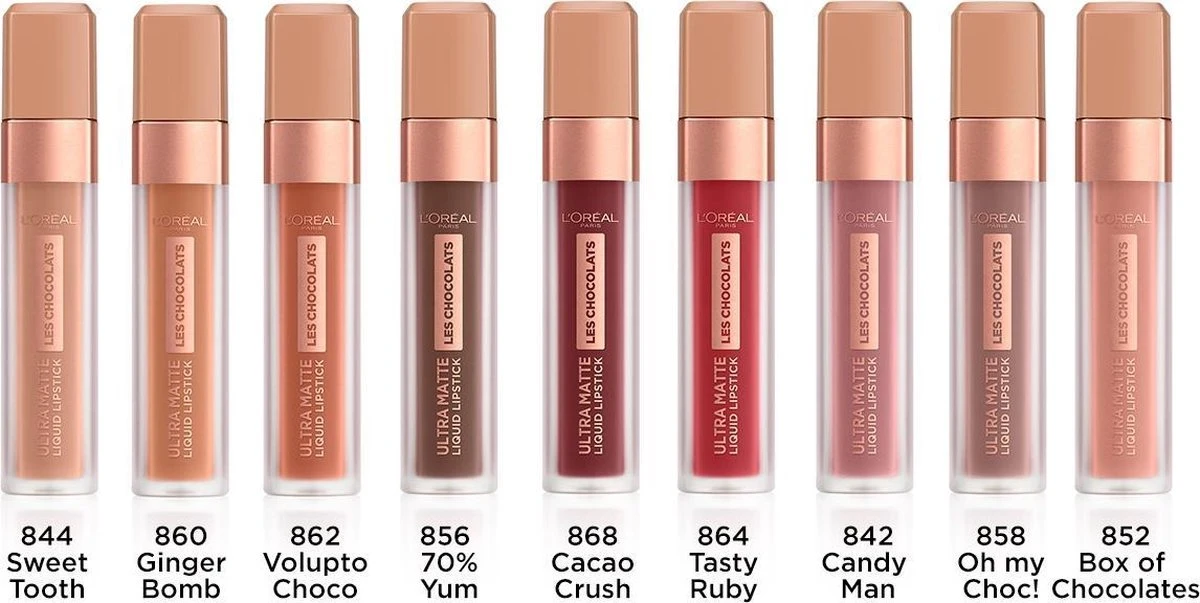 L'Oréal Paris Les Chocolates Ultra Matte Liquid Lippenstift - 864 Tasty Ruby - Afbeelding 6