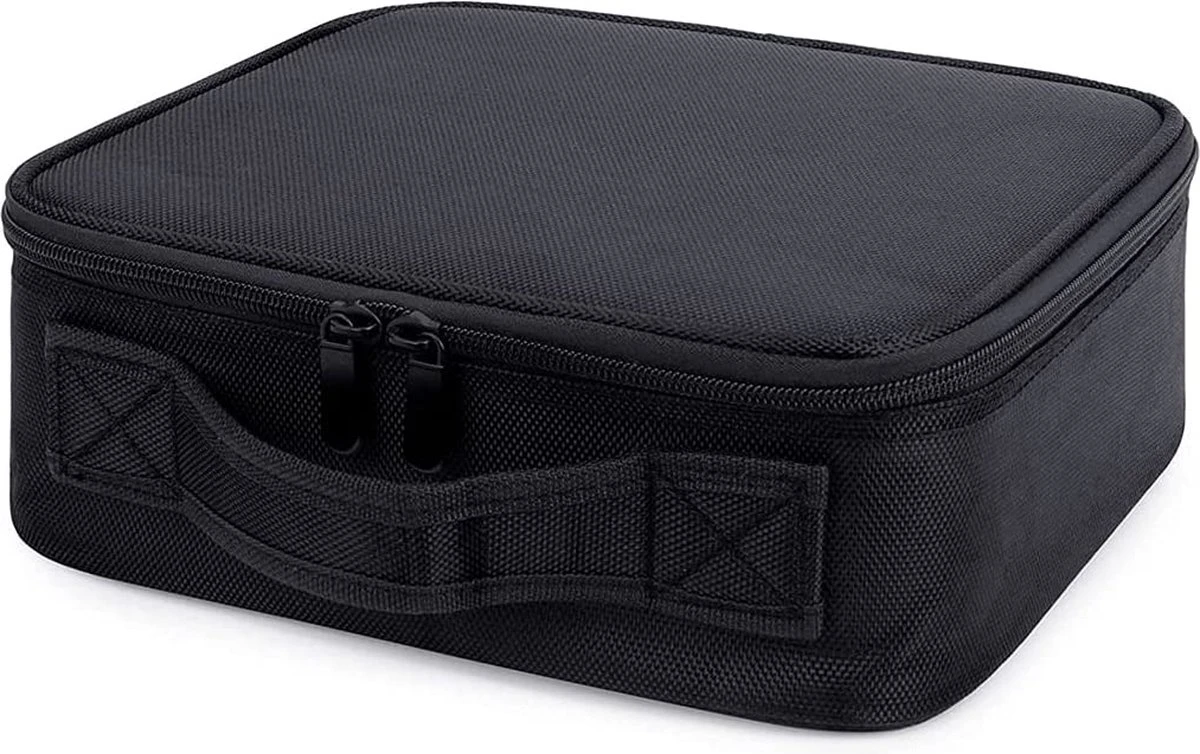 Merkloos Make-up Koffer - Cosmetica - Visagie Opbergtas - Beauty Organizer Met Verstelbare Vakken - 34x23x8CM - Zwart - Afbeelding 3