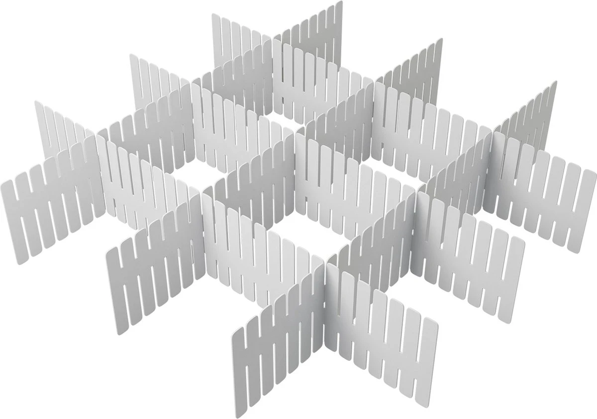 Waal® Lade Organizer - Lade Verdeler - 6 Stuks - Wit