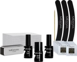 Gellak Méanail - Starterspakket- Primer 15ml- Base Coat 10ml- Top Coat 15ml & Nailaccessoires