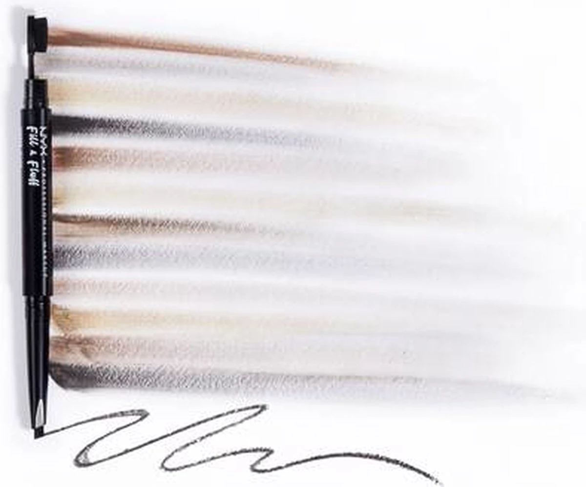 NYX Professional Makeup Fill & Fluff Eyebrow Pomade Pencil - FFEP08 Black - Wenkbrauw Potlood - 0,2 Gr - Afbeelding 8