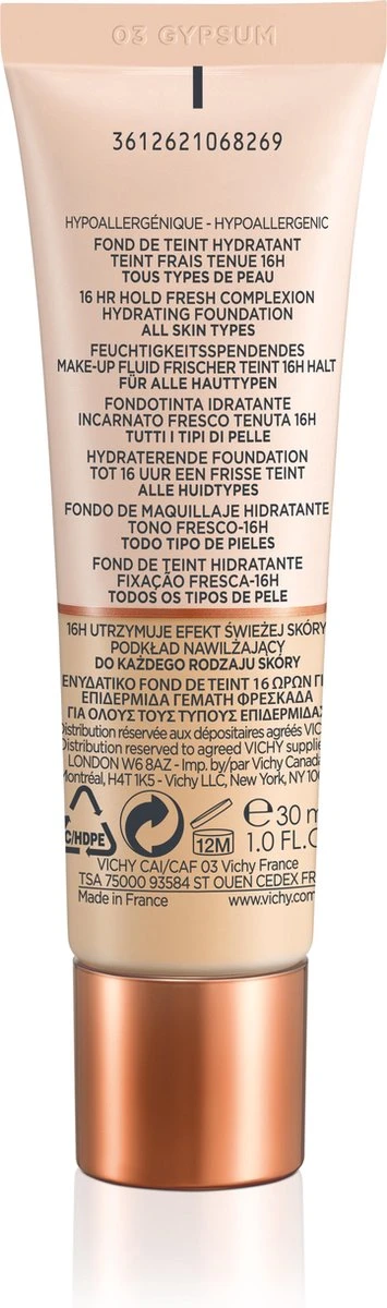 Vichy Minéralblend Foundation - 03 Gymsum - 30 Ml - Afbeelding 8