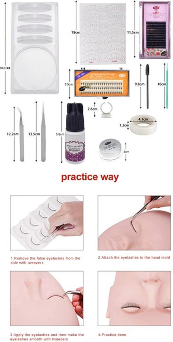 Lashes & More | Wimperextensions Starters Pakket + Luxe Nano Mister | Oefenset Voor Beginnend Wimperstylist | Lash Kit | Oefen Wimper Set - Afbeelding 7