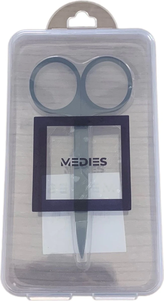 Medies - Professionele Schaar Voor Wenkbrauwen | Wenkbrauw Schaartje | Wenkbrauwschaar | Wenkbrauw Schaar | Gebogen Schaar| Schaar Voor Baard | Wenkbrauw Trimmer | Baardschaar - RVS - Zwart - Afbeelding 2