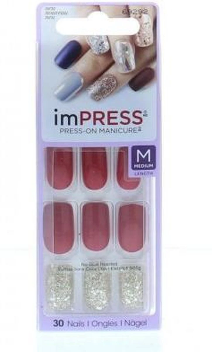 Kiss ImPRESS Press-on Manicure He's With Me- Kunstnagels - Nagels - Press On Nails - Plaknagels - Nepnagels - 30 Stuks - Beste Kwaliteit - Afbeelding 4