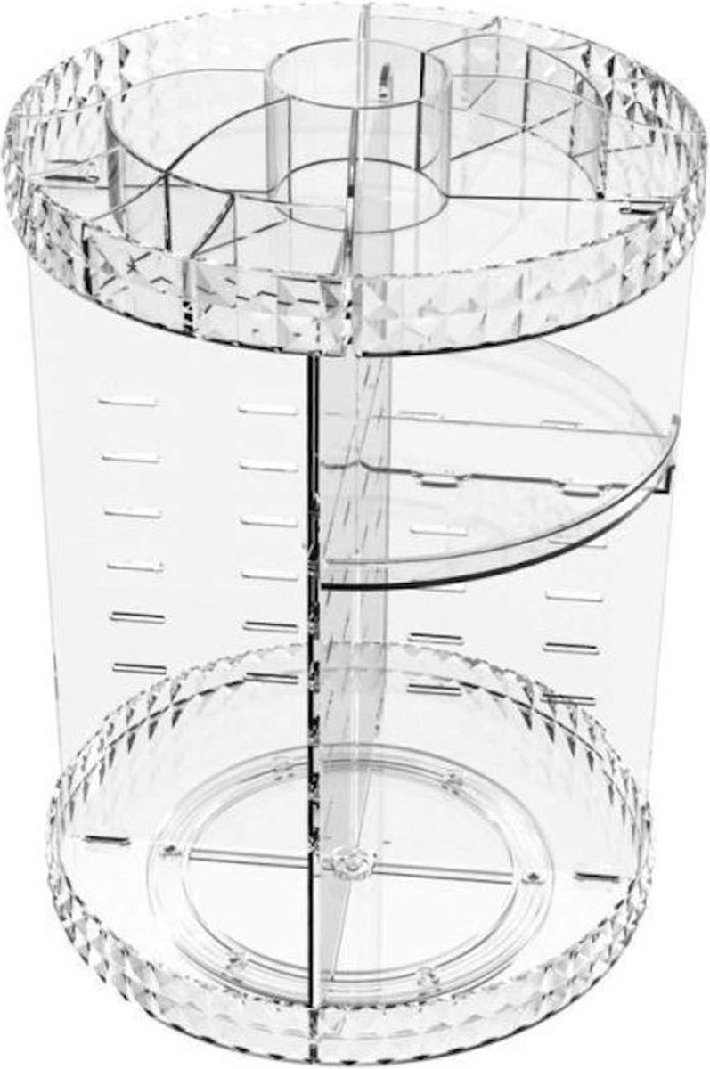 Merkloos Decopatent® Make Up Organizer - 360 Graden Draaibaar - Staande Makeup Organizer Transparant - Cosmetica - Lippenstift - Nagellak - Brushes - Kwasten - Oorbellen Etc - Afbeelding 10