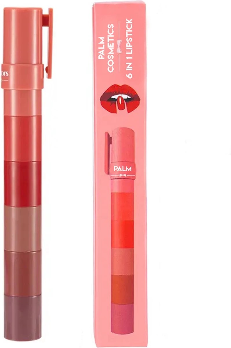 Palm Cosmetics® 6 In 1 Lipstick - Matte Lipstick - Lippenstift - Waterproof - Langhoudend - Afbeelding 2