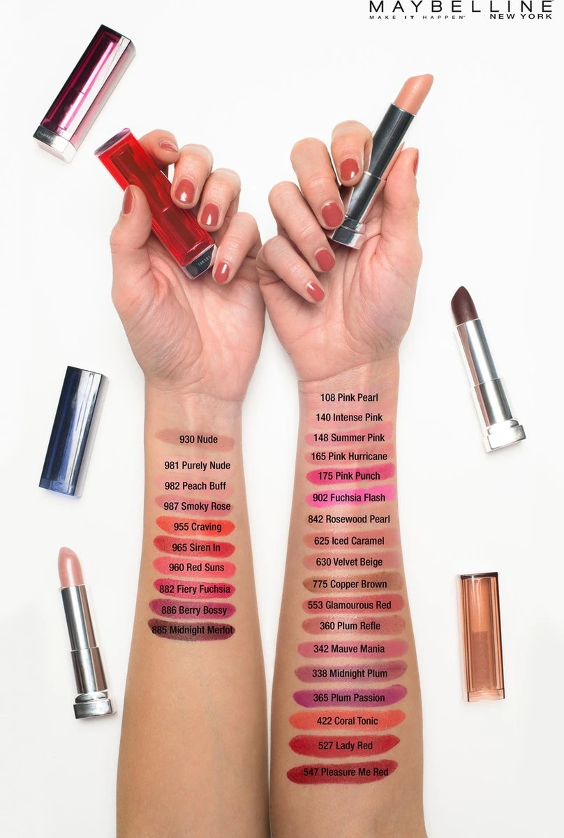 Maybelline Color Sensational - 965 Siren In Scarlett - Matte Rood - Lippenstift - Afbeelding 4