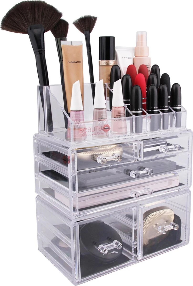 Beauty Attraction Make Up Organizer – Opbergdoos – Nagellak – Organizer 22 X 2,12 X 5,8 CM – 24 X 15 X 11 CM – Transparant - Afbeelding 3