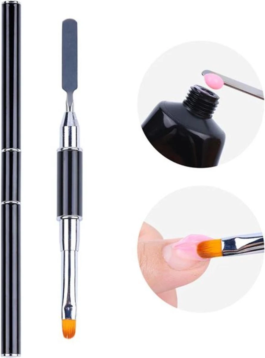 Nagel Polygel Tool - Gel Penseel - Nail Poly Gel Tool - 2 In 1 Kwast Met Spatel - Afbeelding 12