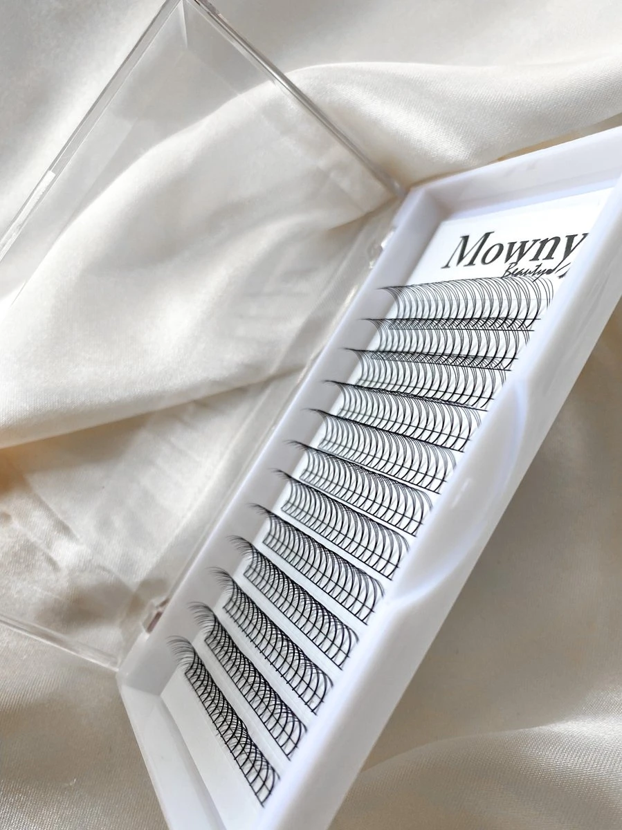 Mowny Beauty - Wimperextensions - 3D Premade Fans - 11mm 0,10mm D-krul - Natuurlijke Wimperextensions - Russisch Volume - Afbeelding 3
