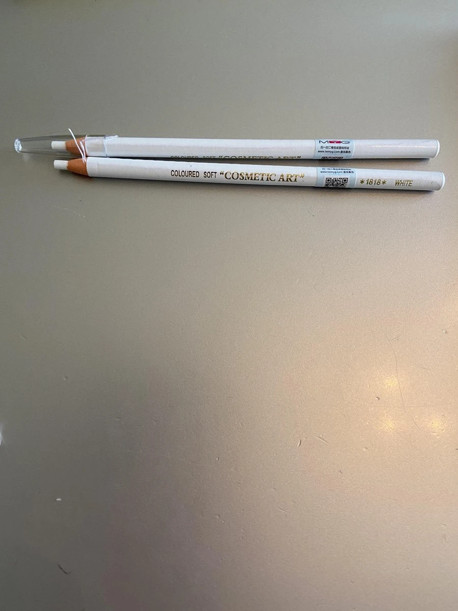 2 Stuks - Voortekenpotlood WIT – PMU – Watervast Wenkbrauw Potlood – Permanente Make-up – PMU Potlood Wit – Stripbaar Wit Voortekenpotlood - Afbeelding 2